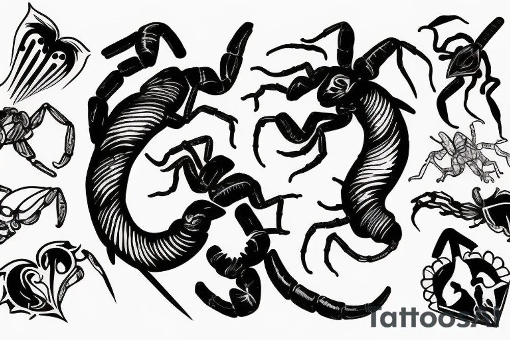 Scorpion stabbing a heart tattoo idea