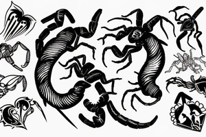 Scorpion stabbing a heart tattoo idea