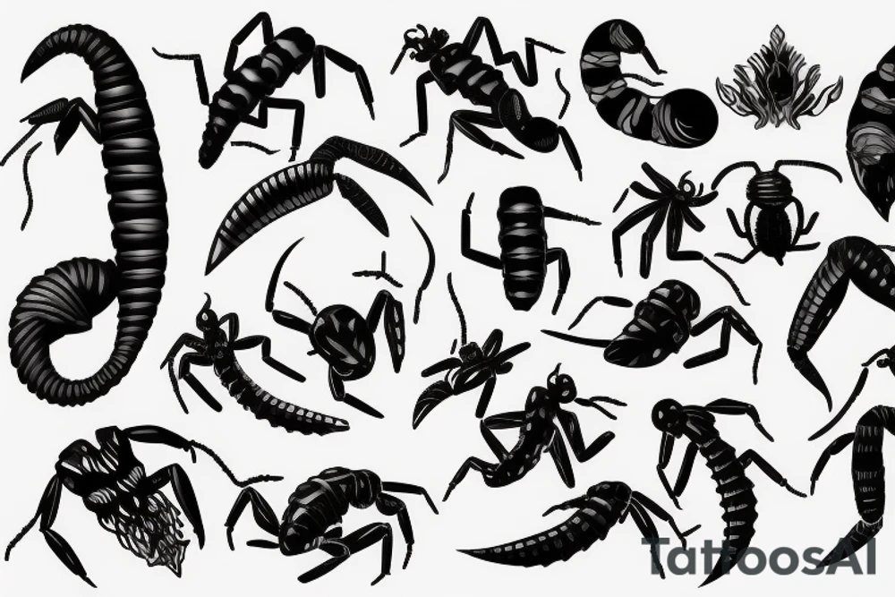 Scorpion stabbing a heart tattoo idea