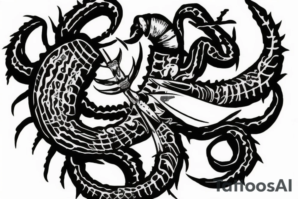 Scorpion stabbing a heart tattoo idea