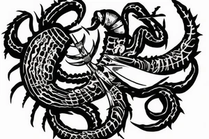 Scorpion stabbing a heart tattoo idea