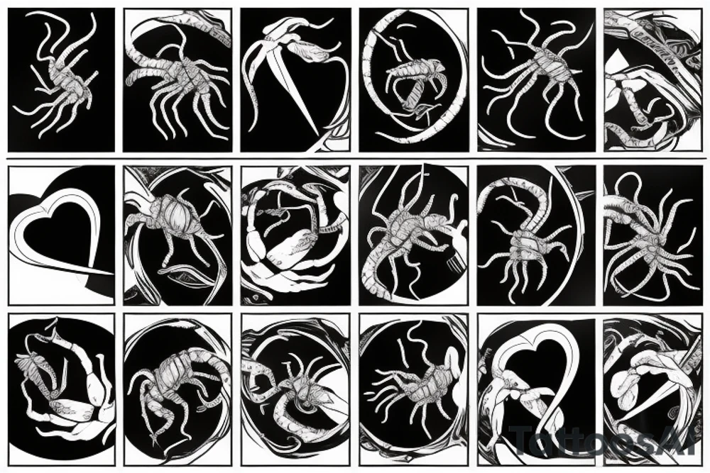 Scorpion stabbing a heart tattoo idea