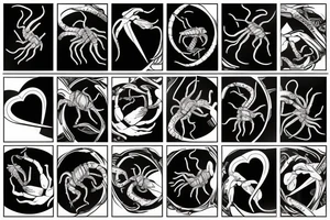 Scorpion stabbing a heart tattoo idea