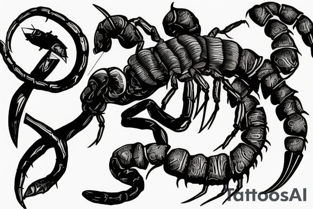 Scorpion stabbing a real heart tattoo idea