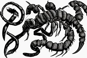 Scorpion stabbing a real heart tattoo idea