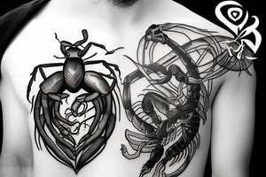 Scorpion stabbing a real heart tattoo idea