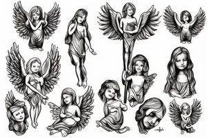 Angel holding a cross tattoo idea