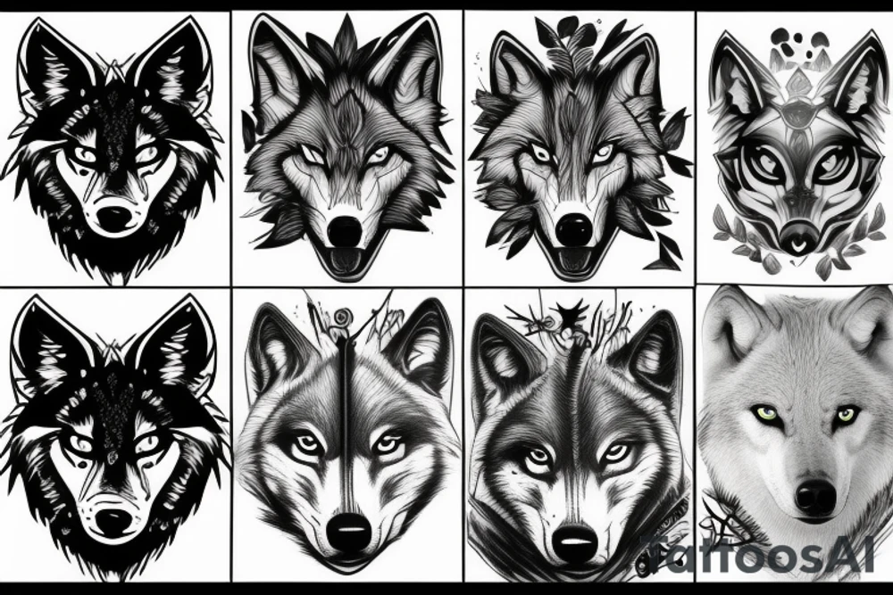 wolf intimidating view tattoo idea