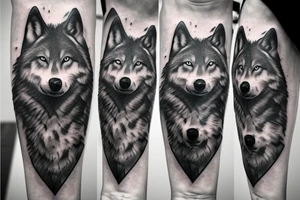 wolf intimidating look tattoo idea