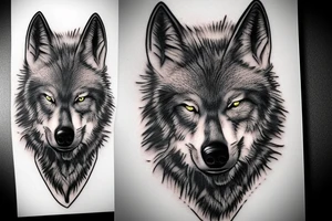 wolf intimidating look tattoo idea