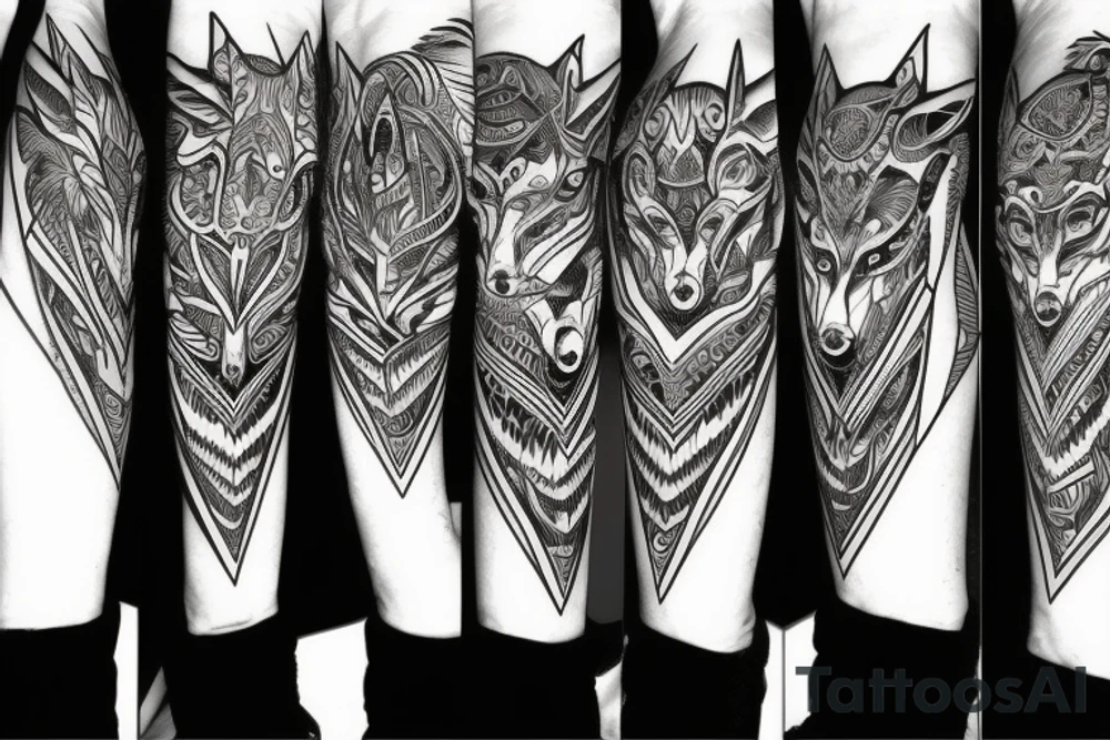wolf intimidating look tattoo idea
