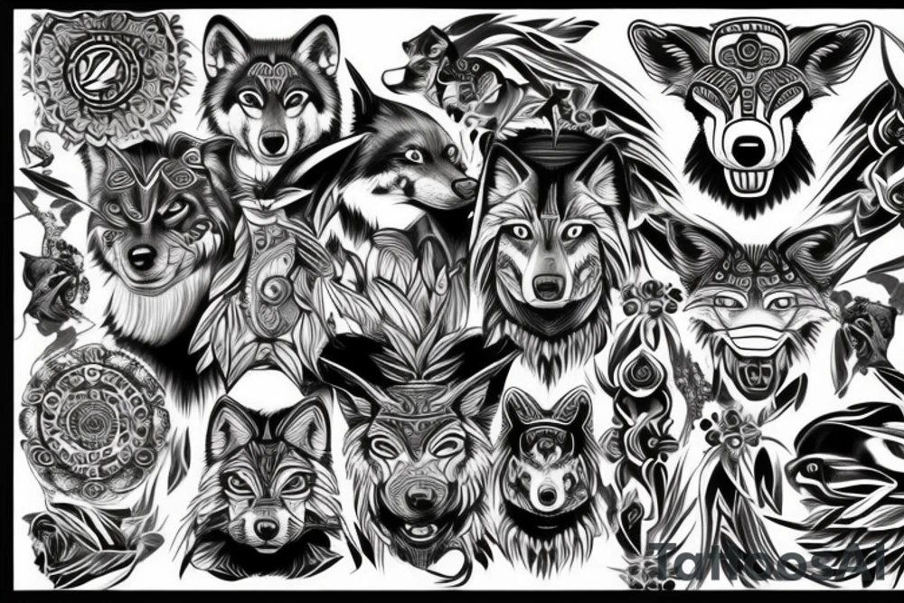 wolf intimidating look tattoo idea