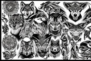 wolf intimidating look tattoo idea