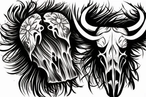 Buffalo skull tattoo idea