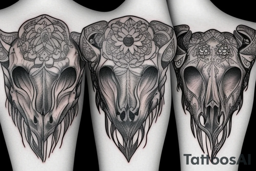 Buffalo skull tattoo idea