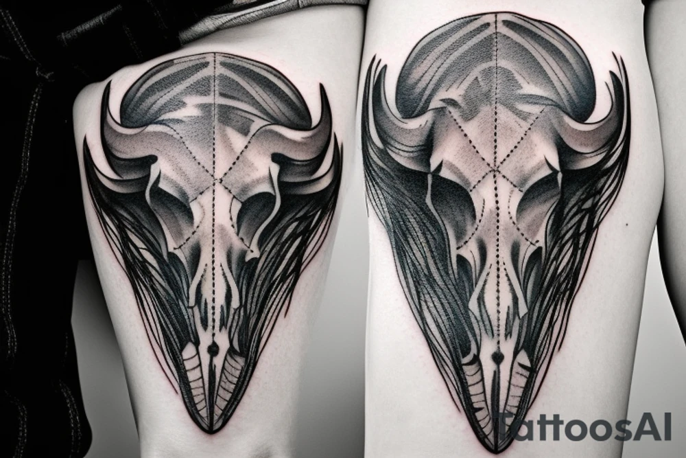 Buffalo skull tattoo idea