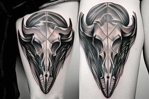 Buffalo skull tattoo idea