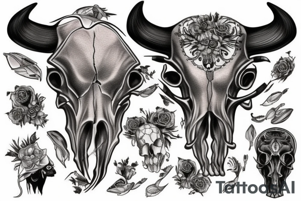 Buffalo skull tattoo idea