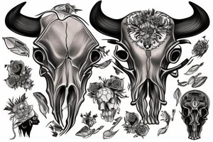 Buffalo skull tattoo idea