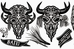 Buffalo skull tattoo idea