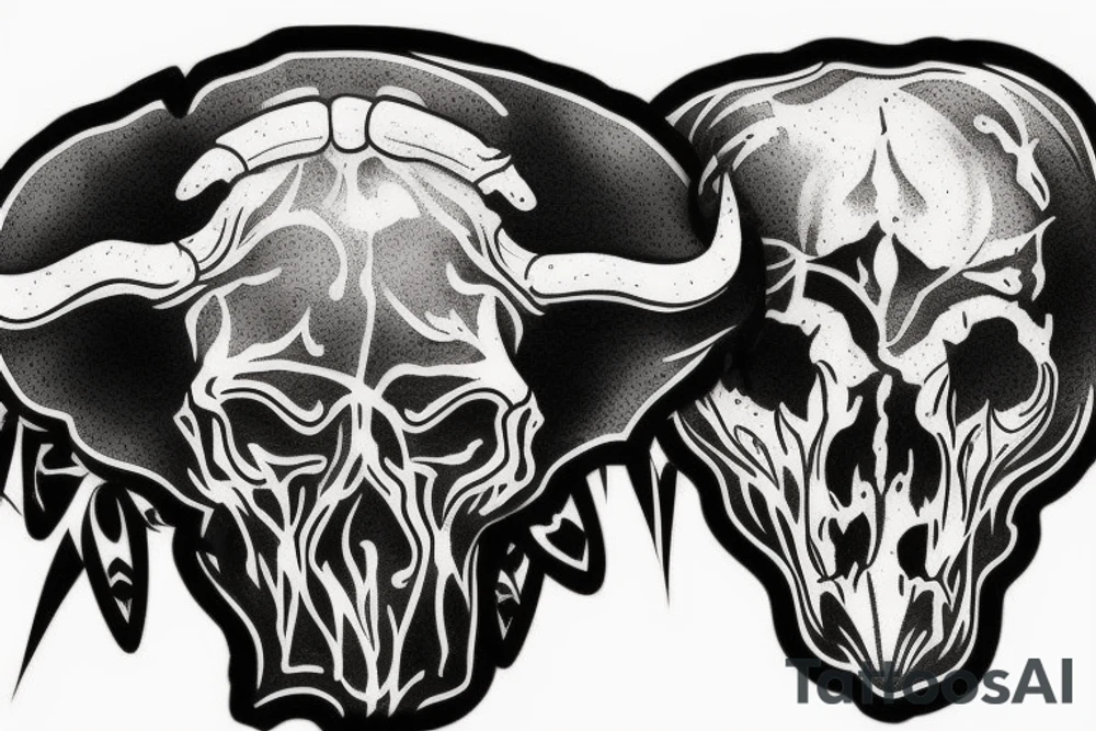 Buffalo skull tattoo idea