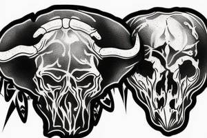 Buffalo skull tattoo idea