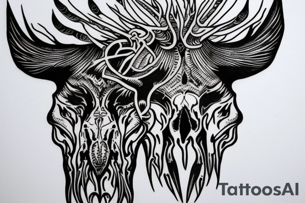 Bison skull tattoo idea