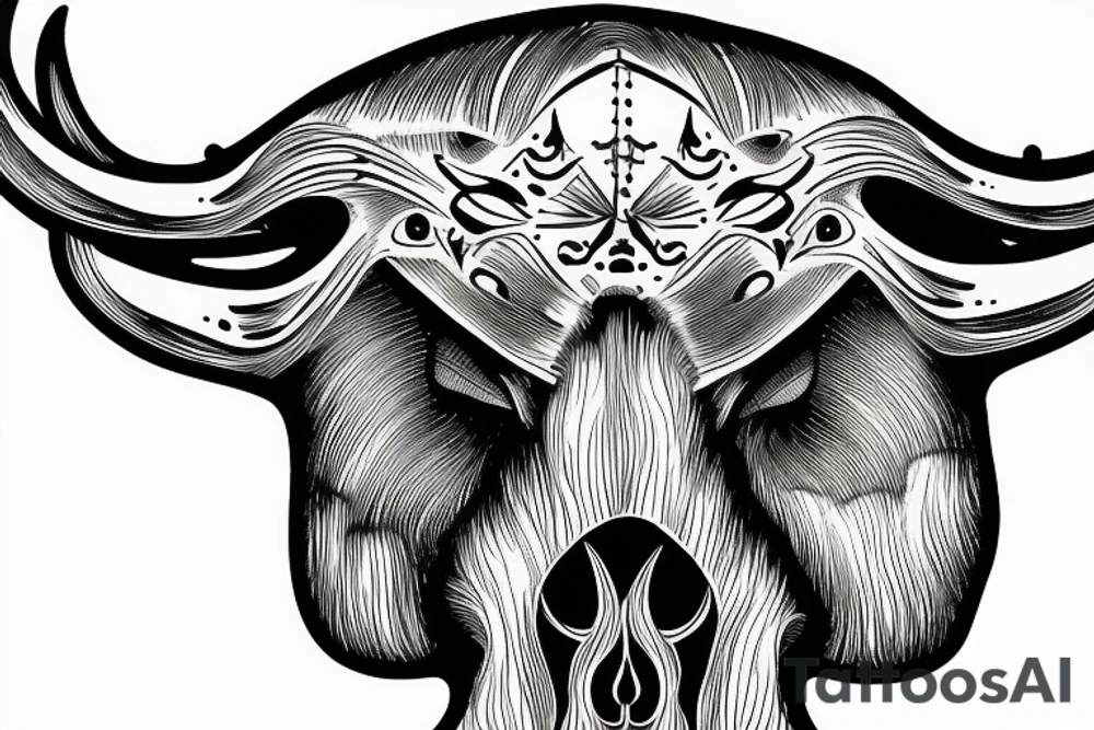 Bison skull tattoo idea