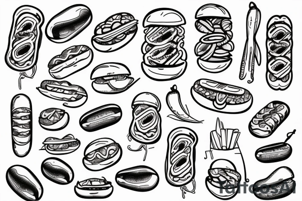 hot dog market shop tattoo idea