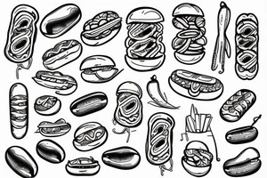 hot dog market shop tattoo idea