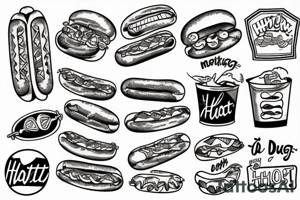 hot dog market shop tattoo idea