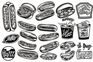 hot dog market shop tattoo idea