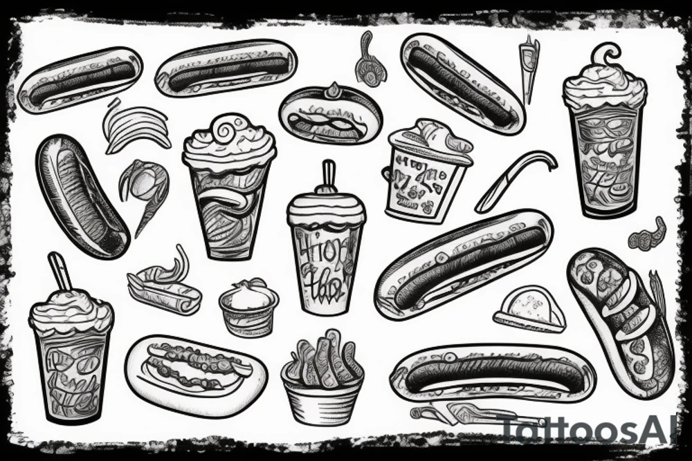 hot dog shop tattoo idea