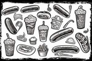 hot dog shop tattoo idea