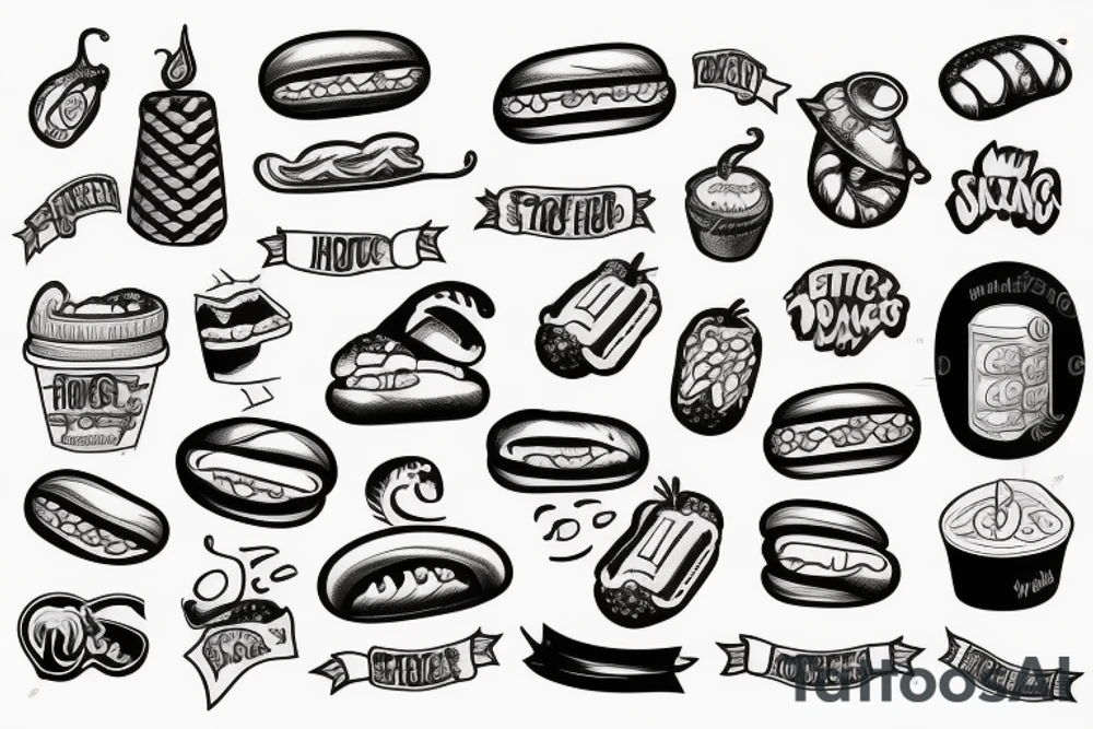 hot dog shop tattoo idea
