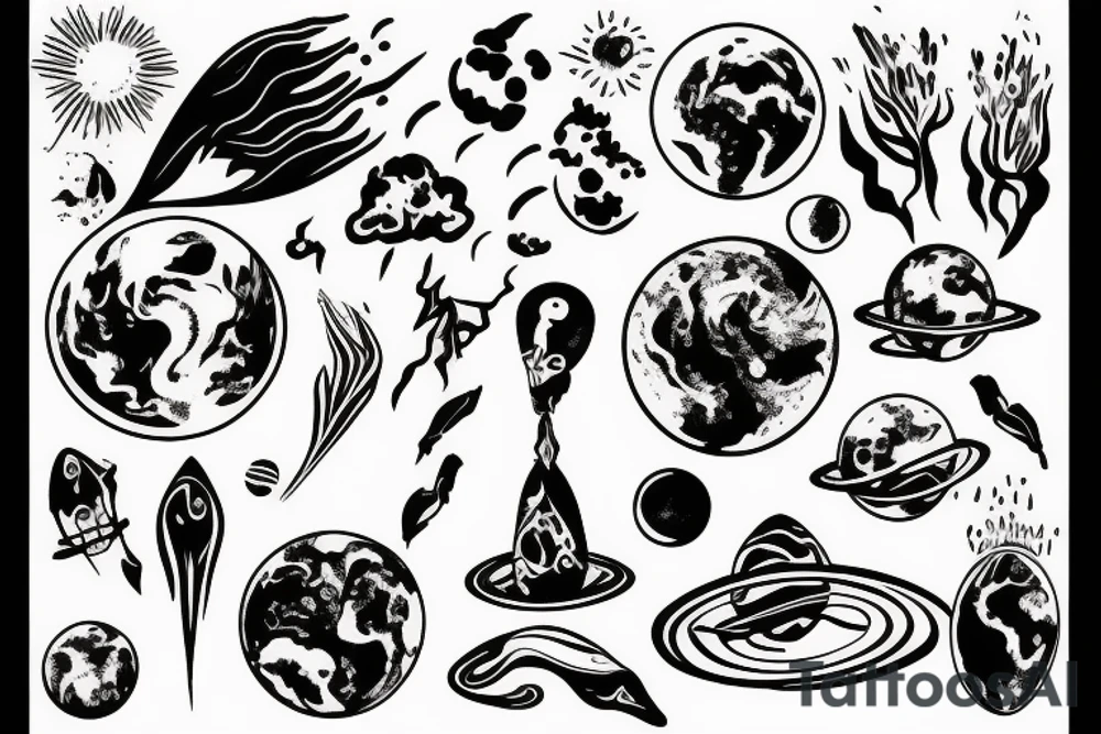 earth nature space tattoo idea