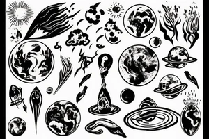earth nature space tattoo idea