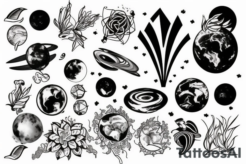 earth nature space tattoo idea
