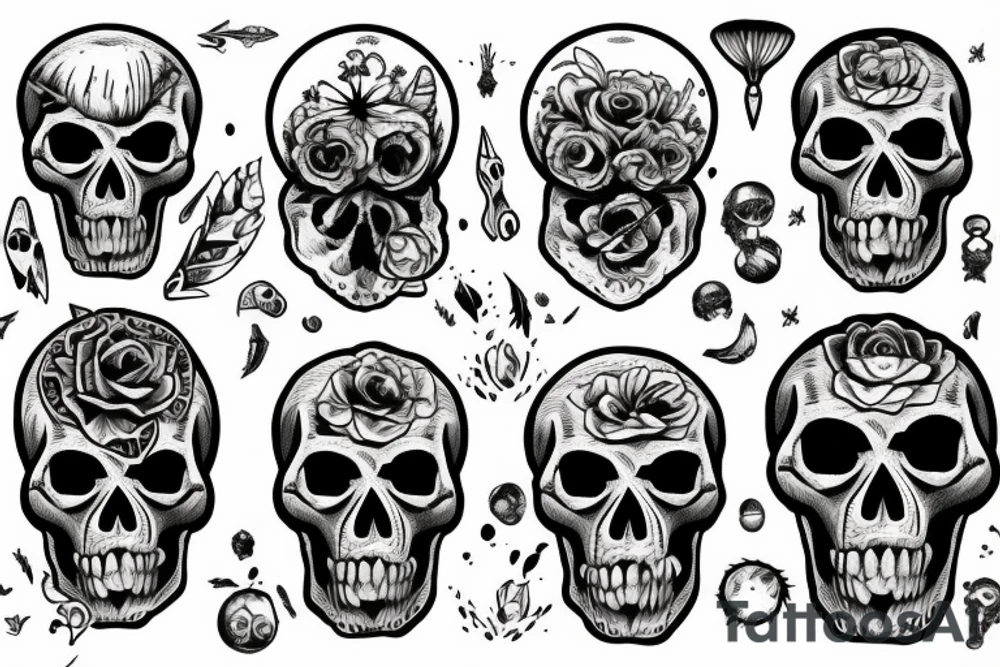 earth nature space skull tattoo idea