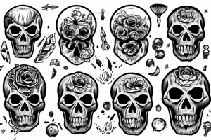 earth nature space skull tattoo idea