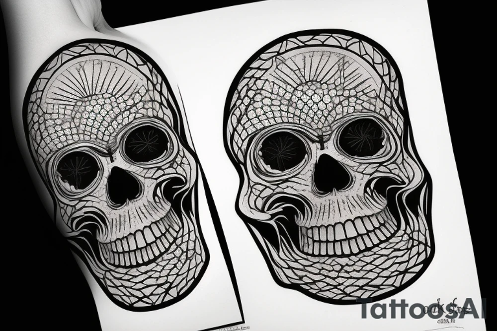 earth nature space skull tattoo idea