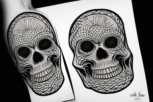 earth nature space skull tattoo idea