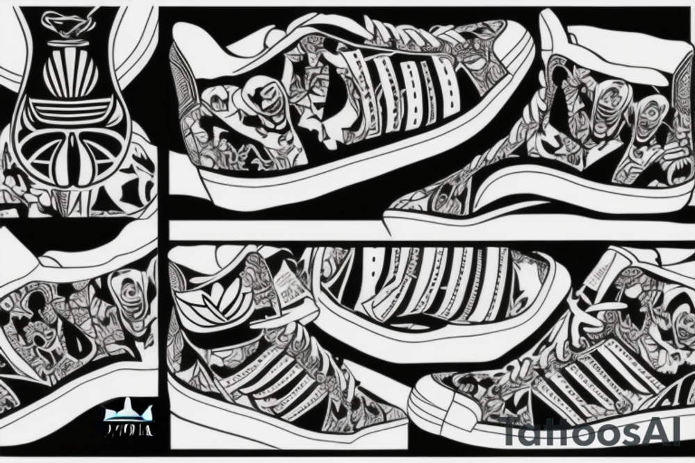 Shoes adidas graffiti tattoo idea