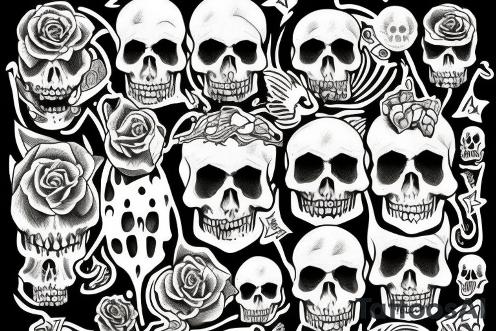 earth nature space skull tattoo idea