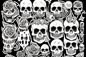 earth nature space skull tattoo idea
