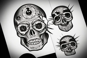 earth nature space skull tattoo idea