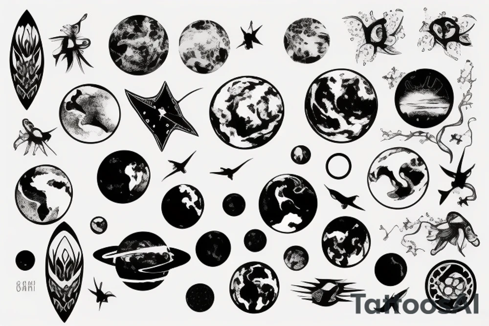 earth nature space freedom tattoo idea
