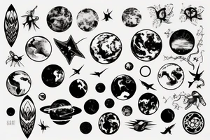earth nature space freedom tattoo idea
