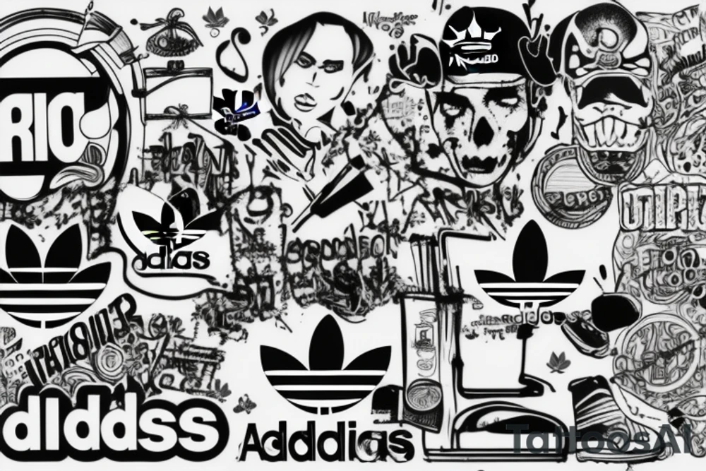 Train adidas graffiti tattoo idea TattoosAI