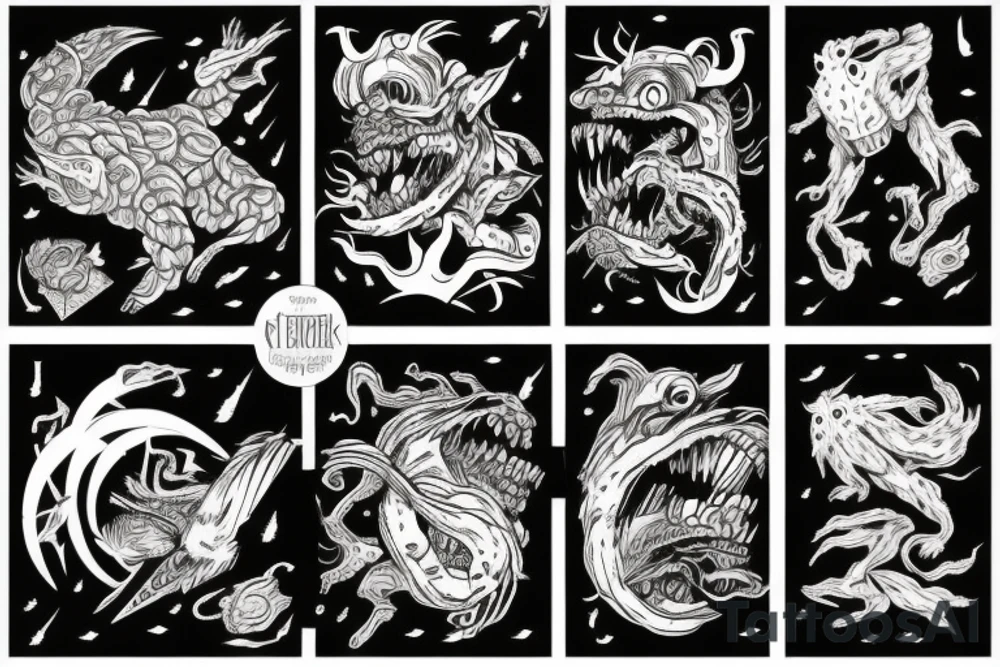 nature space freedom earth monster tattoo idea